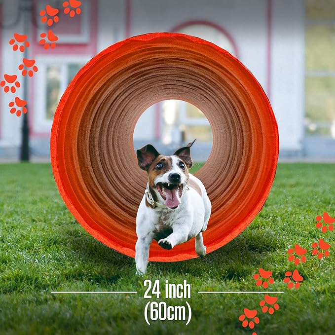 Houseables Dog Agility Tunnel, Dog Tunnel, Agility Equipment, 18 Feet, Puppy - Image 4