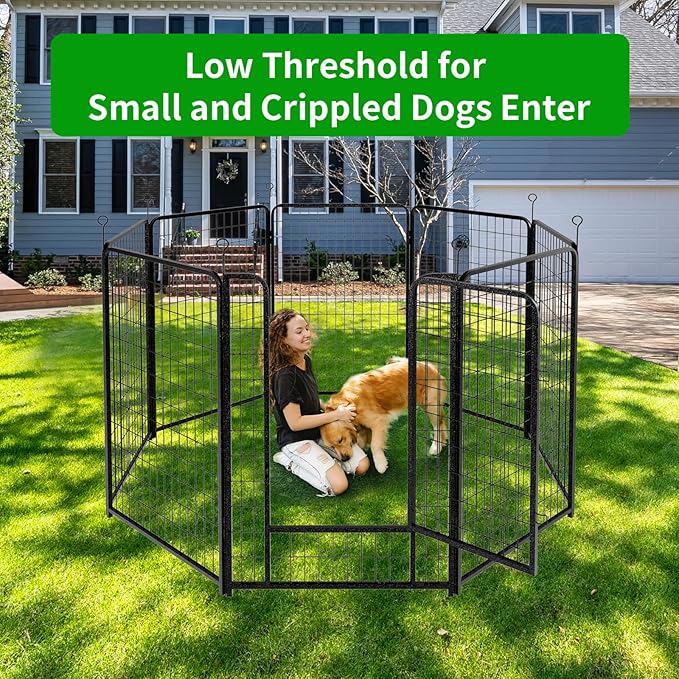 Kfvigoho Dog Playpen Outdoor Extra Wide 8 Piece Panels Heavy Duty Dog Fence 50" - Image 2