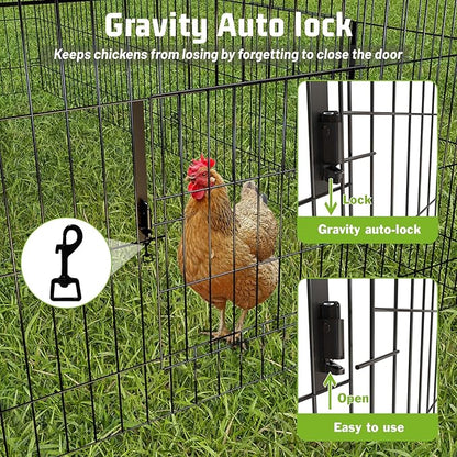 NUGRIART Metal Chicken Coop 86"×40"×40" Chicken Run - Image 2
