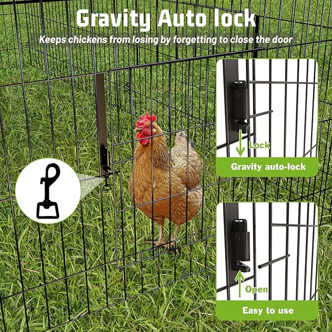 NUGRIART Metal Chicken Coop 130"×40"×40" Chicken Run - Image 2