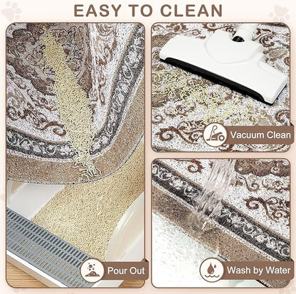Unicorn Catcher Cat Litter Mat 24" x 15" Non-Slip Litter Box Mat Washable - Image 4