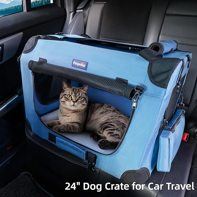 Petprsco Portable Collapsible Dog Crate, Travel Dog Crate 24x17x17 - Image 7