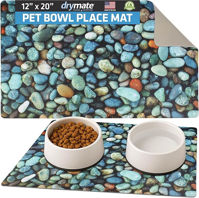 Drymate Pet Bowl Placemat, Dog & Cat Food Feeding Mat by Drymate