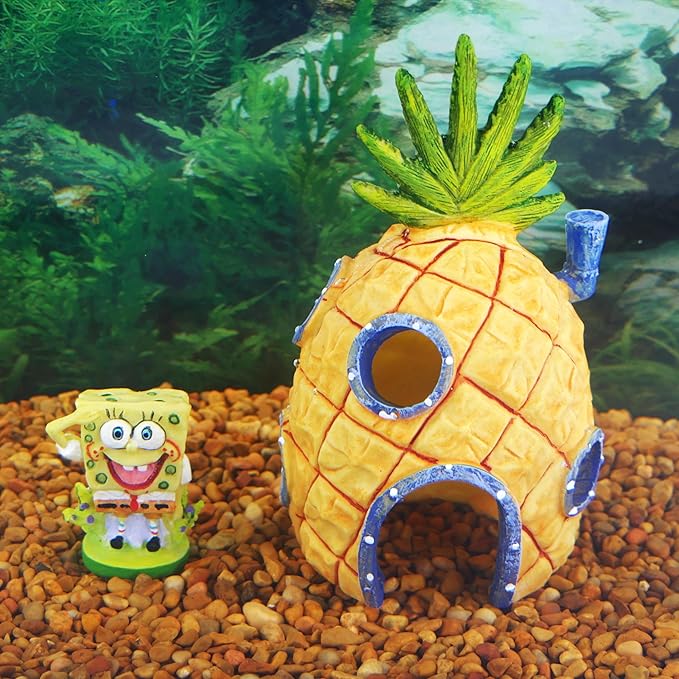 Penn-Plax Spongebob and Pineapple House Aquarium Ornament | 2 Piece Set | Great - Image 2