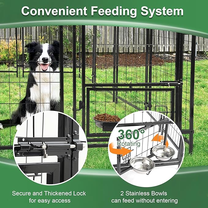 8x4x6 FT Outdoor Dog Kennels for Large Dogs, Heavy Duty Welded Wire Steel - Image 2