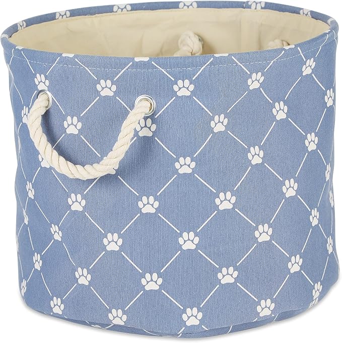 Bone Dry Pet Storage Paw and Bone, Trellis Collection, Large Round, Stonewash by BoneDry