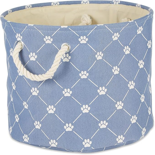 Bone Dry Pet Storage Paw and Bone, Trellis Collection, Large Round, Stonewash by BoneDry