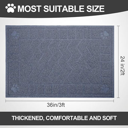 Cat Litter Mat, Litter Trapping Mat Soft on Kitty Paws, Waterproof, Easy Clean - Image 2