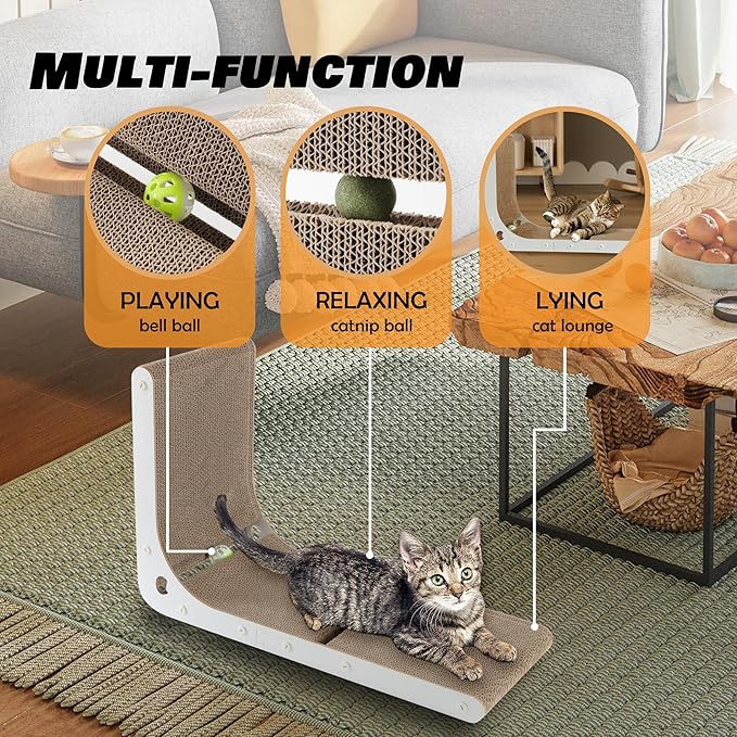 SMARTBEAN Cardboard Cat Scratcher, Vertical Cat Scratching Board, 23.6 Inch - Image 3