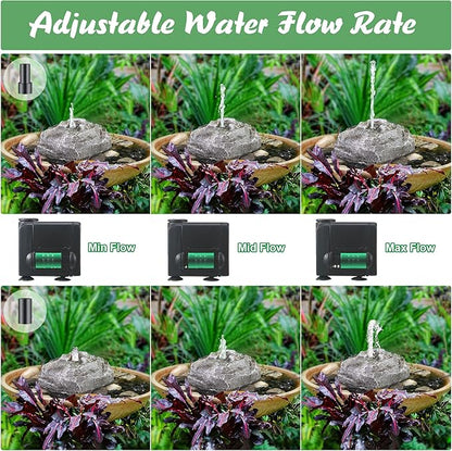 Saillong Bird Bath Water Fountain, Granite Air Pump Rock - Image 3
