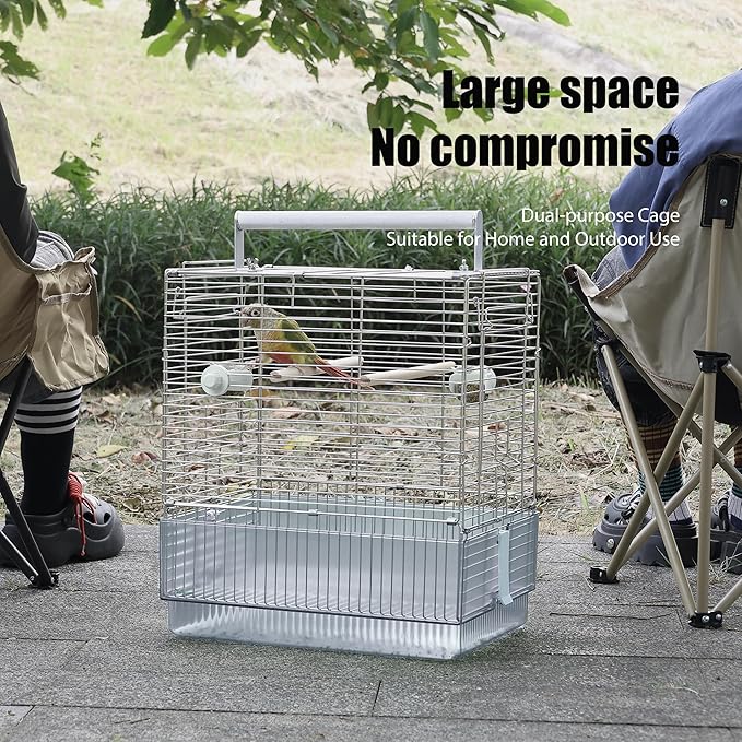 Stainless Steel Travel Bird Cage, 304 Portable Foldable Carrier - Image 3