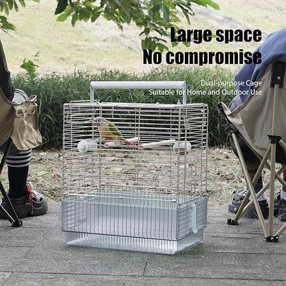 Stainless Steel Travel Bird Cage, 304 Portable Foldable Carrier - Image 3