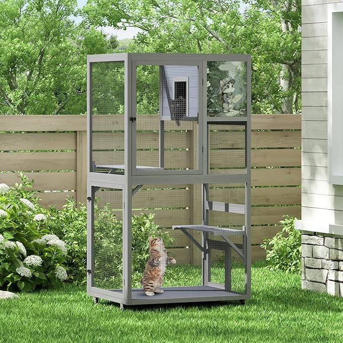 COZIWOW Outdoor Wooden Cat Catio – Weatherproof, Easy Assembly, - Image 7