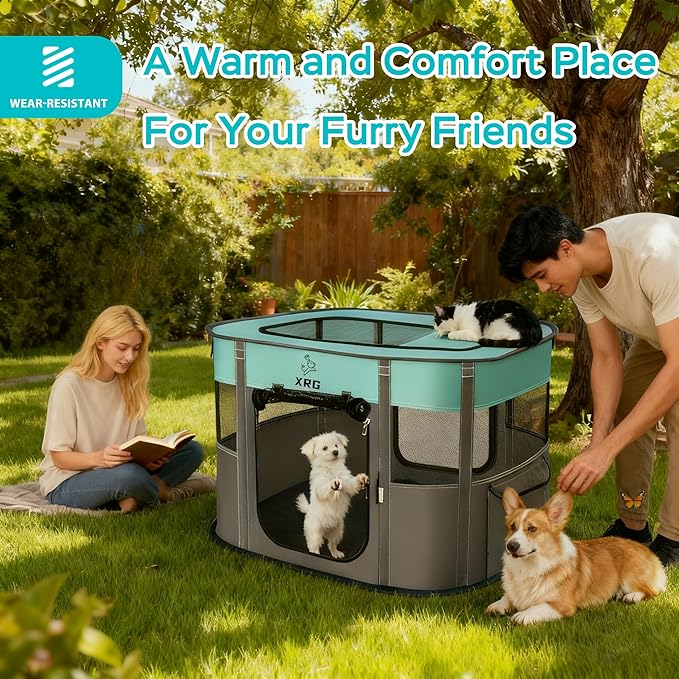 Portable Foldable Pet Playpen Collapsible Crates Kennel Playpen - Image 4