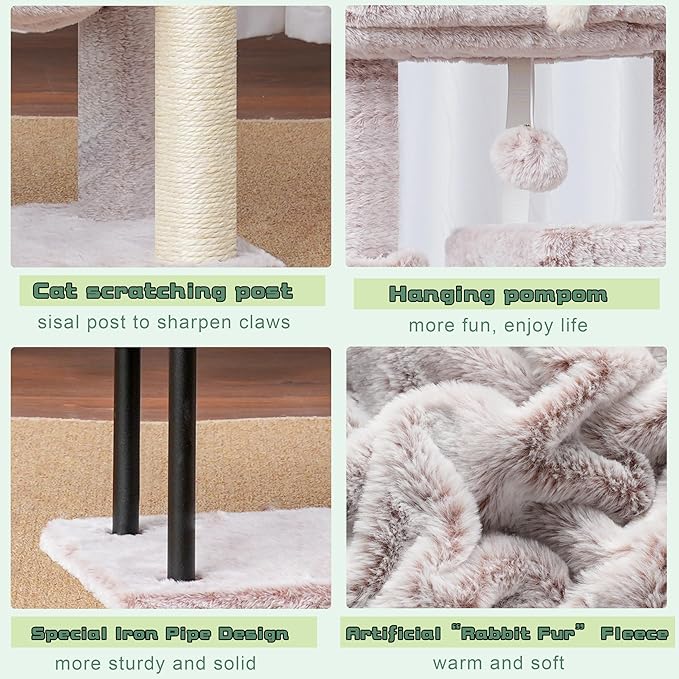 Gitelsnour Cat Tree, Cat Tower for Indoor Cats, 43.3 inch Cat Tree Tower - Image 7