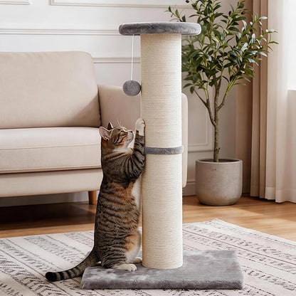 PAWSCRAT Cat Scratching Post 32" Tall, 5-Inch Diameter Natural Sisal Cat - Image 8