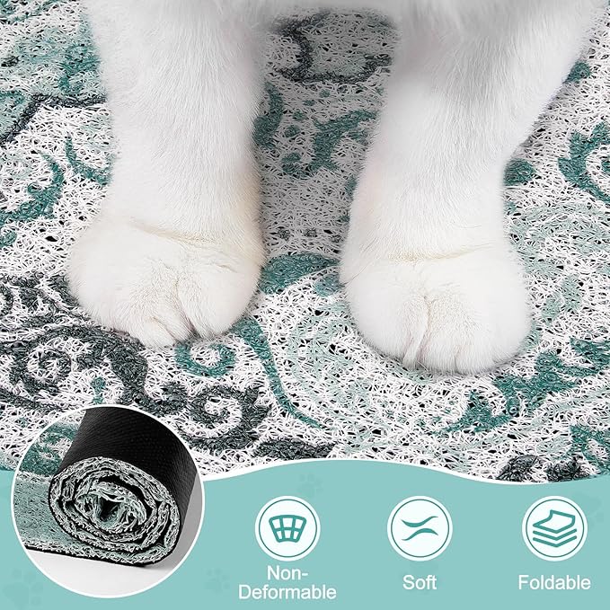 Unicorn Catcher Cat Litter Mat 33" x 22" Non-Slip Litter Box Mat Washable - Image 5
