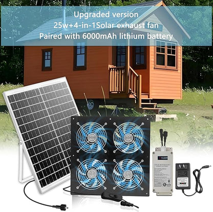 HNRLOY Solar Exhaust Fan for Greenhouse, Solar Chicken Coop Fan - Image 2