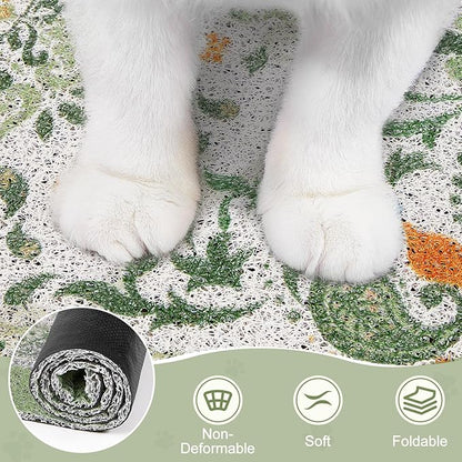 Unicorn Catcher Cat Litter Mat 33" x 22" Non-Slip Litter Box Mat Washable - Image 5