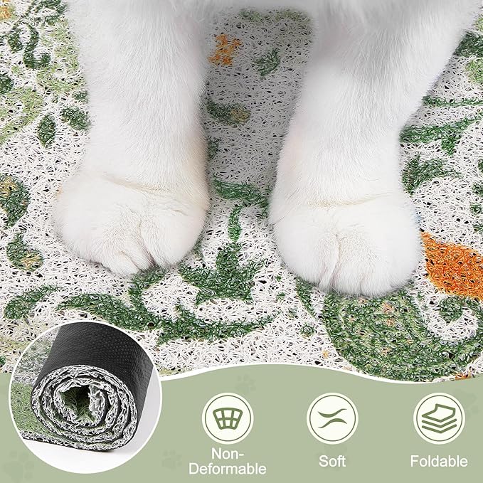 Unicorn Catcher Cat Litter Mat 24" x 15" Non-Slip Litter Box Mat Washable - Image 5