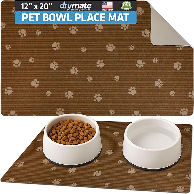 Drymate Pet Bowl Placemat, Dog & Cat Food Feeding Mat by Drymate