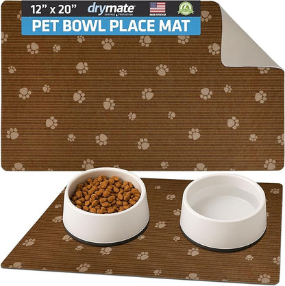 Drymate Pet Bowl Placemat, Dog & Cat Food Feeding Mat by Drymate