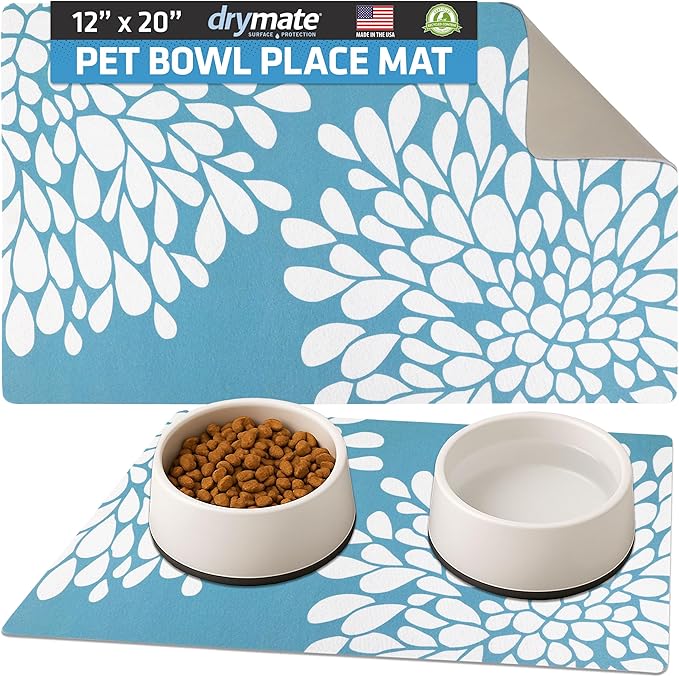 Drymate Pet Bowl Placemat, Dog & Cat Food Feeding Mat by Drymate