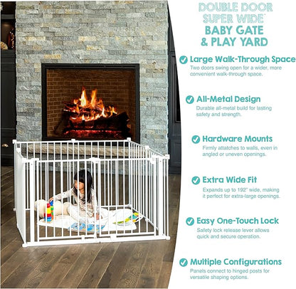 Regalo Safety 192" Double Door Super Wide Baby Gate & Play Yard, 8-Panel - Image 4