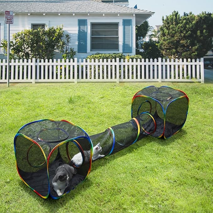 Outdoor Rainbow Cat Enclosures Playground, Outside House - Image 7