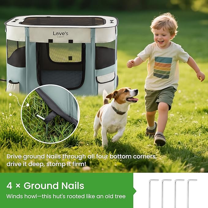 Love's cabin Dog Playpen Cat Puppy Pen, Portable Playpens - Image 7
