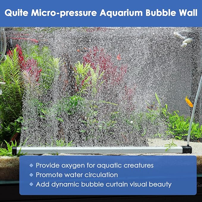 hygger Aquarium Bubble Strip, Nano Air Bubble Curtain Wall Aquarium, Quiet High - Image 2