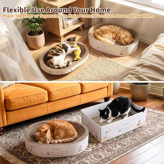 PatiencET 3-in-1 Cat Scratcher Cardboard Set - Image 6