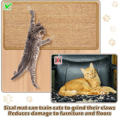 Riakrum 2 Pack 32 x 16 Inches Sisal Cat Pad Rectangular Sisal Scratch Mat - Image 4