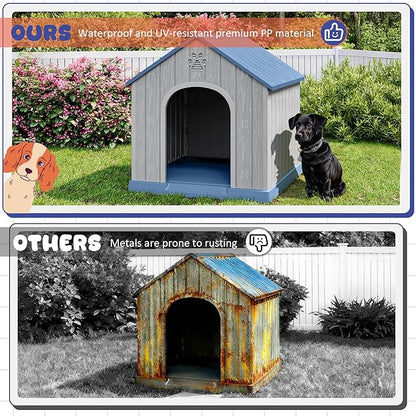 Bifanuo Dog House Outdoor Indoor, Plastic Small Dog House-Weatherproof Design - Image 6