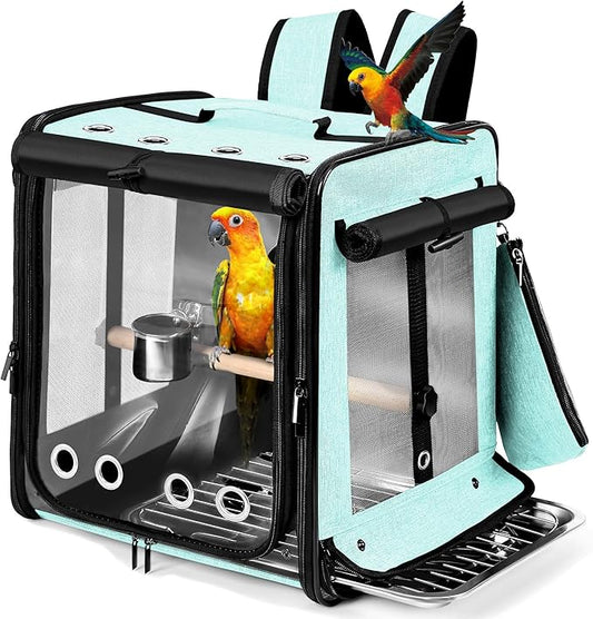 Bird Carrier with Seat Belt for Car Travel, Bird Backpack Carrier with by Suertree