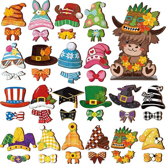42 Pcs Interchangeable Highland Cow Graduation Gift Holiday Highland Cow Decor by Anglechic