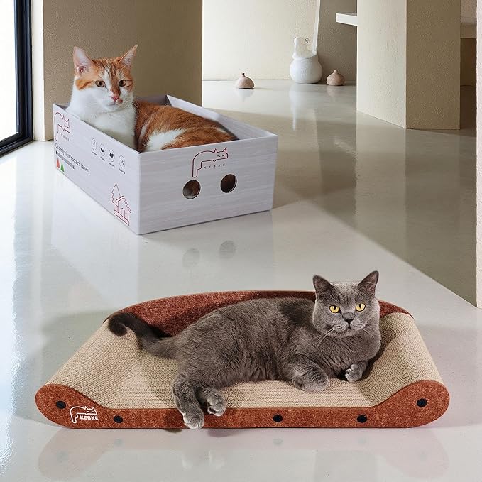 Cat Scratcher 24 Inch Cat Scratching Sofa Bed & 16" Lounge Box - Image 7