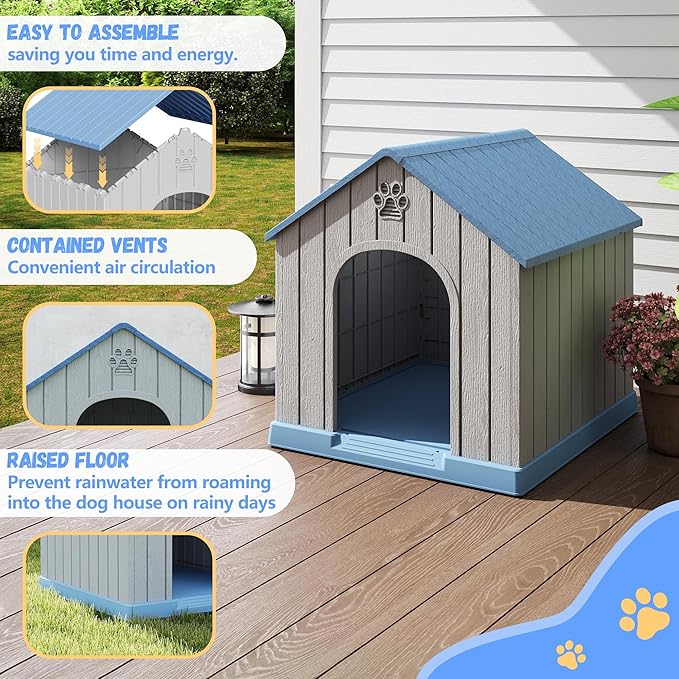 DRATO Dog House Resin Outdoor Dog Kennel - Image 4