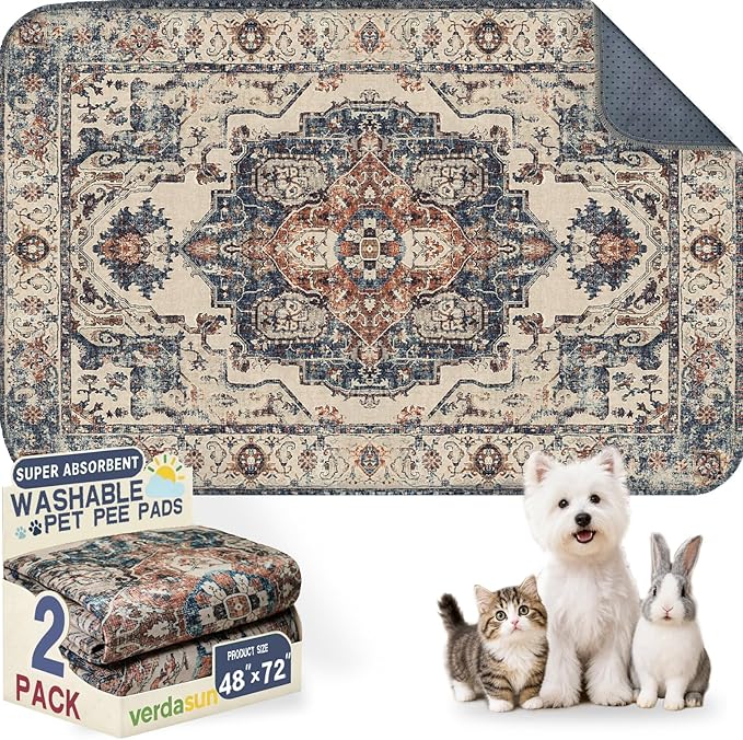 Washable Pee Pads for Dogs, Reusable Puppy Potty Training Pads, Ultra-Absorbent by Verdasun