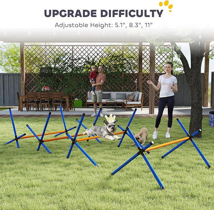 PawHut 4 Pieces Dog Agility Training Equipment, Dog Agility Course Backyard Set - Image 5