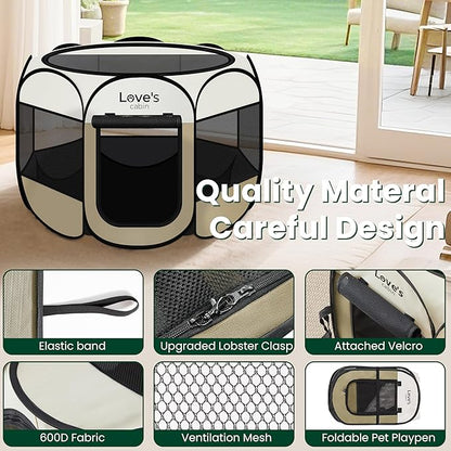Love's cabin Pet Puppy Dog Playpen, Large Dog Tent Crates Cage Indoor/Outdoor - Image 5