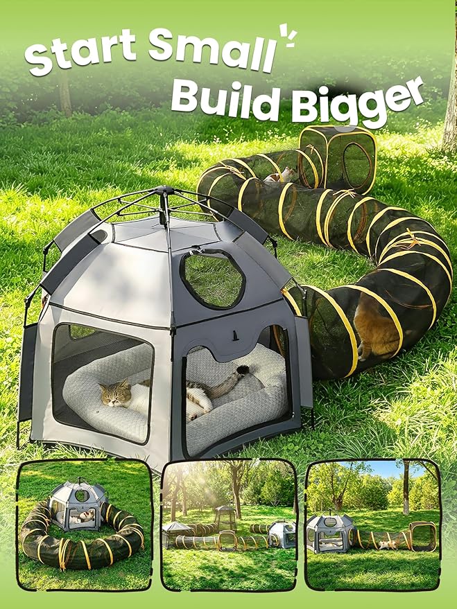 Catio Outdoor Cat Enclosure, Rywell 55” Extra Large Catio Pop Up Indoor Outdoor - Image 8