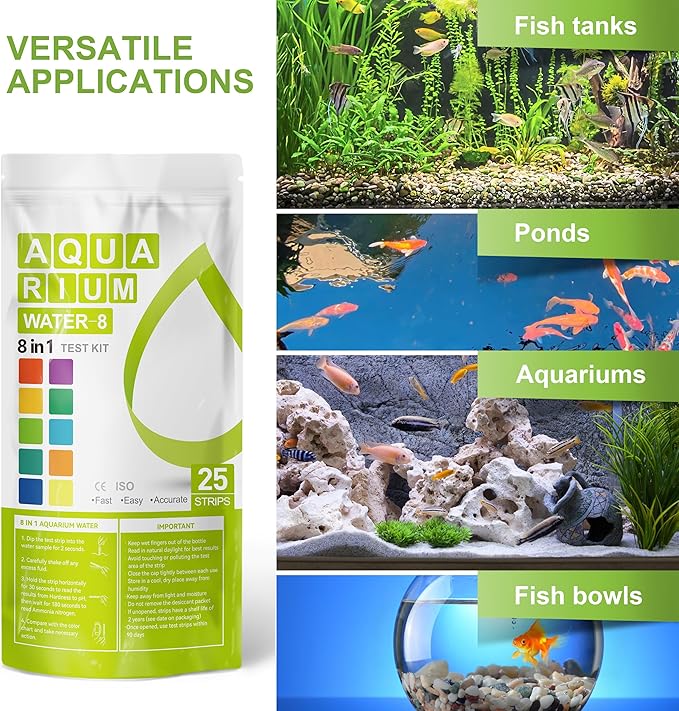 AAwipes Aquarium Ammonia Test Strips 8-in-1 |25 Strips | Quick & Accurate Water - Image 3