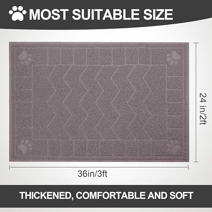 Cat Litter Mat, Litter Trapping Mat Soft on Kitty Paws, Waterproof, Easy Clean - Image 2