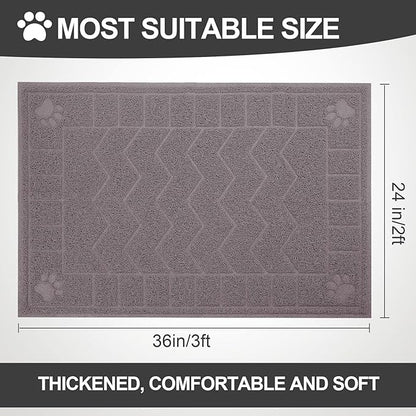 Cat Litter Mat, Litter Trapping Mat Soft on Kitty Paws, Waterproof, Easy Clean - Image 2