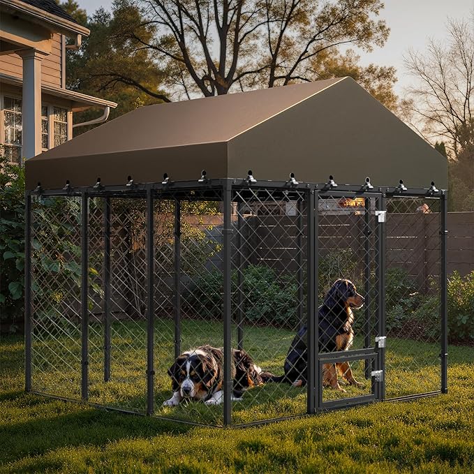 6x6FT Dog Kennel Outdoor with Roof - Image 5