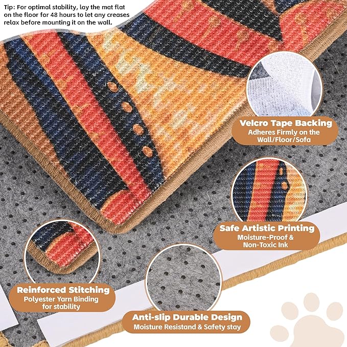 Sisal Cat Scratcher Mat, Cat Wall Scratcher - Image 3