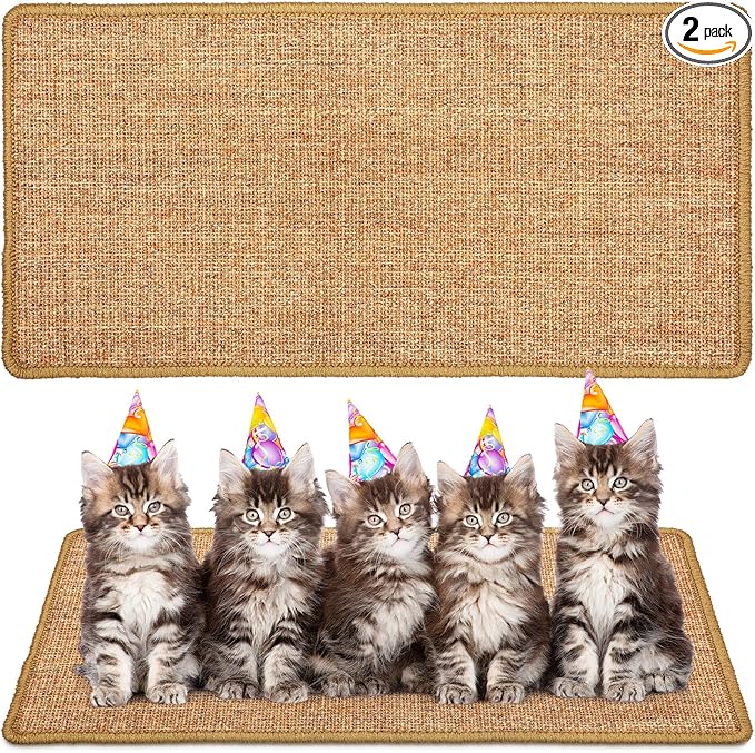 Riakrum 2 Pack 32 x 16 Inches Sisal Cat Pad Rectangular Sisal Scratch Mat by Riakrum