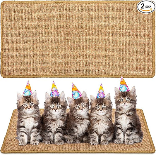 Riakrum 2 Pack 32 x 16 Inches Sisal Cat Pad Rectangular Sisal Scratch Mat by Riakrum