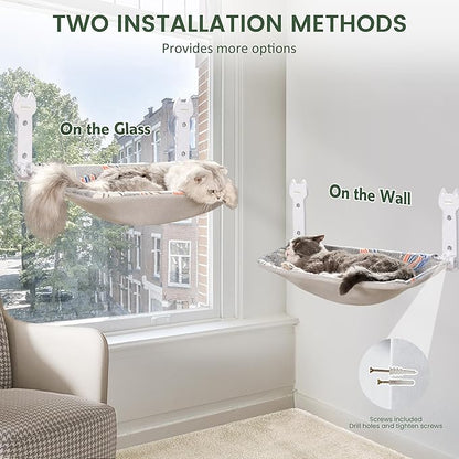 HiPetpy 2 Pack Cat Window Perch, Glow in The Dark Foldable Cat Hammock - Image 7